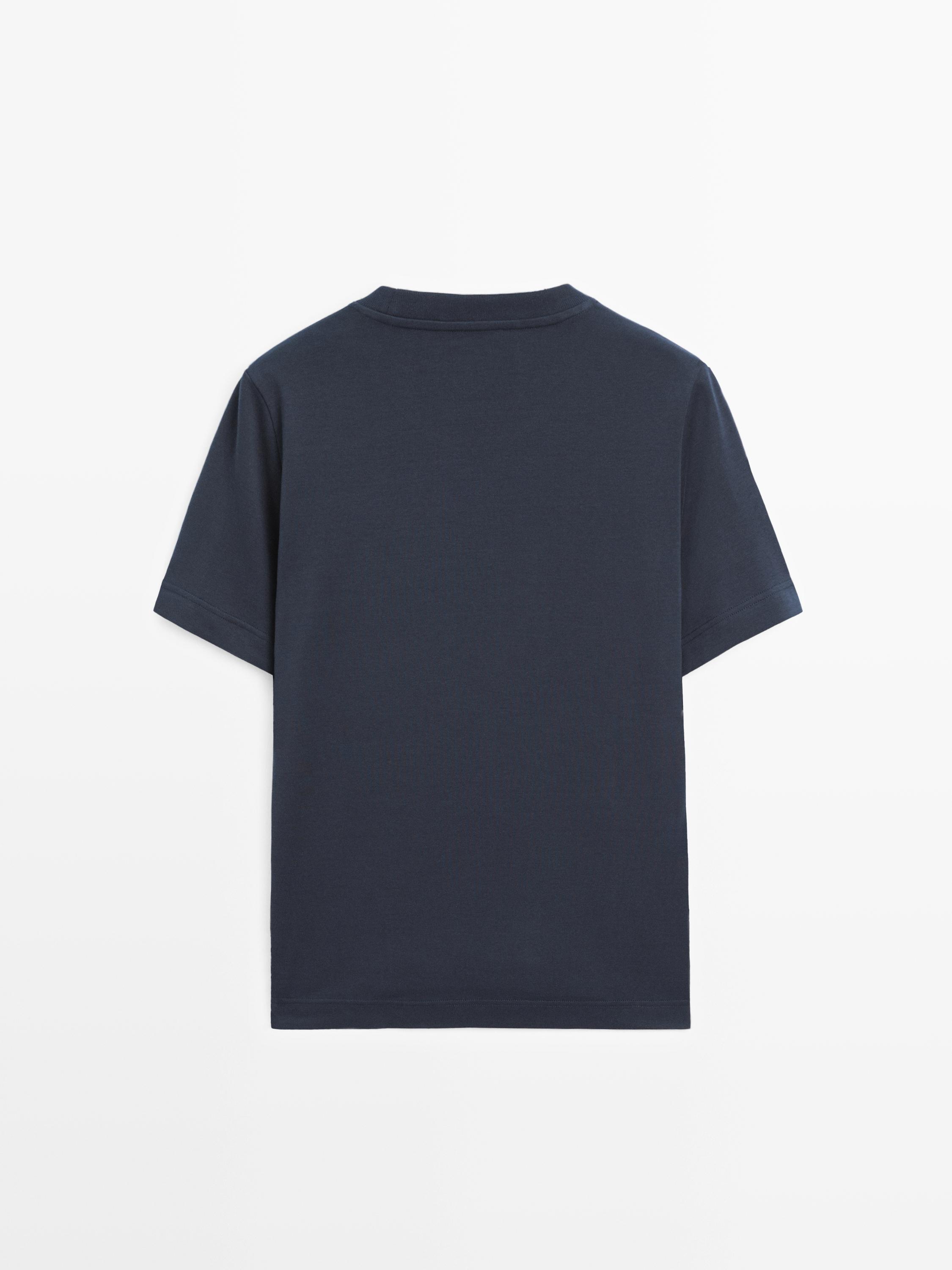 T-shirt interlock col rond 100 % coton